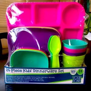 Kid’s Dinnerware Set | 24 piece set | BPA Free |